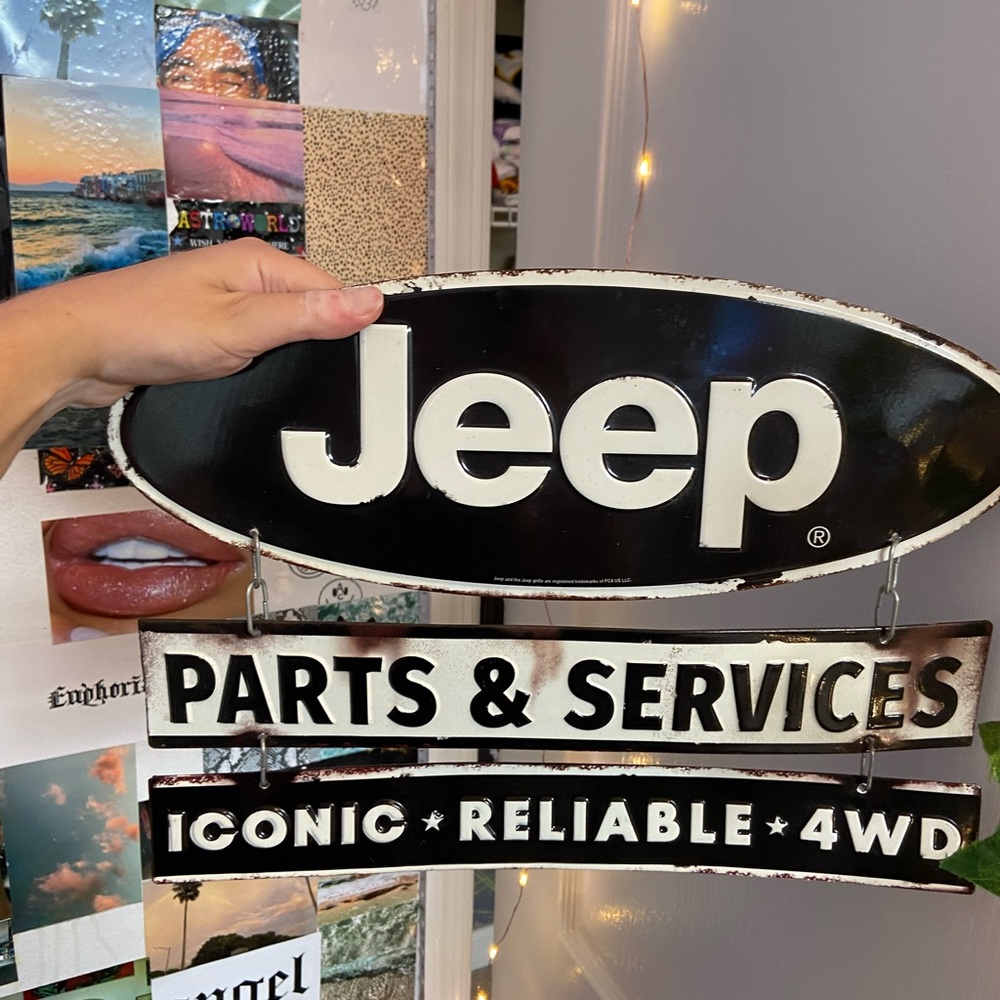 JEEP SIGN ADHESIVE STICK PLATE BEACH VSCO